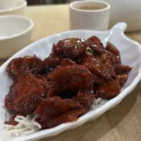 Glazed vegan pork, so good!  at Tin Yu Vegetarian in Kowloon