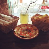 falafel wraps, aubergine dip and lemonade with mint - delish! at Falafel Abu Dany in Larnaca