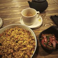 Plov -comes with a salad at Sacred Kitchen in Almaty
