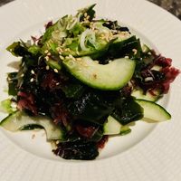 From Imoto Menu: Seaweed Salad, scallions, cucumber, sesame seeds, miso dressing  at Buccan Sandwich Shop in Palm Beach