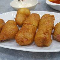 Deep fried mock sausage  at Po To Vegetarian 普陀素食" in New Territories