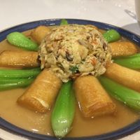 nice tofu and vegetables with special egg toppings  at Louvre Veggie in Butterworth