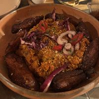Red red beans with plantain  at ODO Afro Fusion Kitchen in Thessaloniki