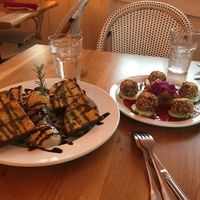 Tapenade and taro fritters at Postcards in Hanalei