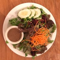 Hanalei organic green salad with cashew date dressing at Postcards in Hanalei