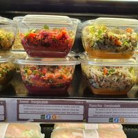 some of the vegan salads at EXKi in Bruges