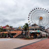 Tami's is on the second floor of this shopping center at Tami's in Chatan