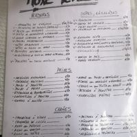 Menu with vegan options marked  at A Tulla in Santiago De Compostela