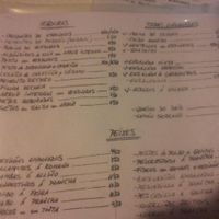 A photo of the menu (all vegan items marked 'V'). at A Tulla in Santiago De Compostela