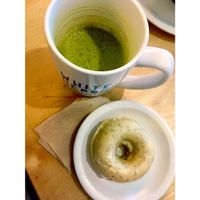 Matcha Latte & Lemon Poppyseed Donut at White Heron Tea and Coffee in Portsmouth