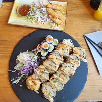 Veganes Sushi, vegane Frühlingsrollen at Nami Sushi Restaurant in Oldenburg