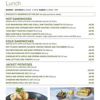 Lunch menu  at Nocutts Dukeries in Worksop