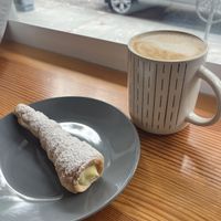 Tornillo and caramel oat latte   at El Cerro in Seattle