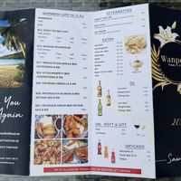 Swedish menu  at Wanpens Thai Food in Leksand