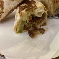 Wrap with Hummus, falafel, fries  at Restaurante M4 in Sevilla