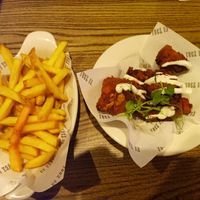 BBQ Cauliflower Wings with Fries at Hole In The Wall in York