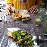 Salad and sandwich at Néctar en Camino Silvestre in San Miguel De Allende