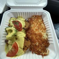 The Ex-Benedict with stuffed hash browns   at The Wayward Cafe in Seattle