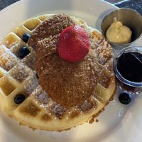 Chiggen and waffles   at The Wayward Vegan in Seattle