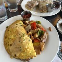 Hillbilly Omelet & Pride Style Pancakes  at The Wayward Vegan in Seattle
