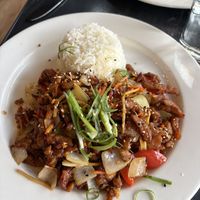 Orange chicken   at The Wayward Vegan in Seattle