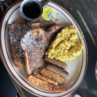 Scrambled tofu and french toast at The Wayward Cafe in Seattle