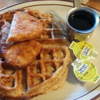 chicken and waffles at The Wayward Cafe in Seattle