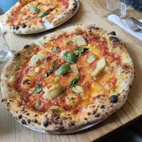 Two of the vegan pizzas at Lilla Neapolitan in Turku