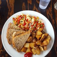 Vegan tofu scramble breakfast at The Grapefruit Moon in Toronto