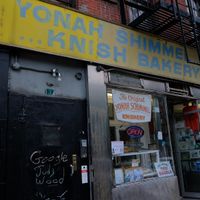Exterior at Yonah Schimmel's Knish Bakery in New York City