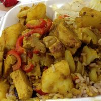 vegan curry chicken (to go) at Caribbean Queen in Tempe