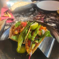Vegan tofu tacos at Pitra Waterfront in Skipton