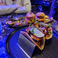 Tofu tikka tacos and pav sliders at Pitra Waterfront in Skipton