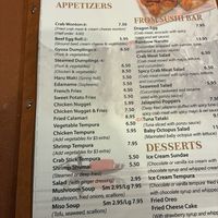 Menu   at Sakura Sushi & Hibachi in Semmes