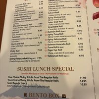 Menu   at Sakura Sushi & Hibachi in Semmes
