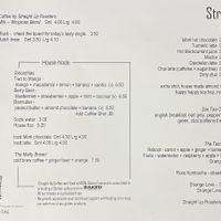 Straight Up’s drinks menu (May 2021). at Straight Up in Hobart