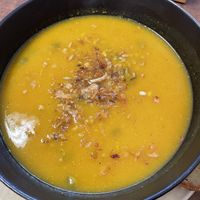 Sweet potato and pumpkin soup  at Straight Up in Hobart