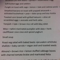 Menu from September 2014. at Straight Up in Hobart