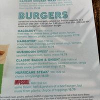 Menu   at Hurricane Grill and Wings in Orange Beach
