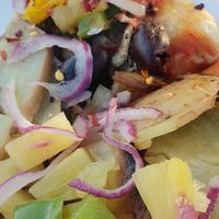 Vegan pizza at REAL Pizza Pasta Salads in Port Campbell