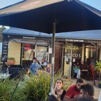 Outside seating at REAL Pizza Pasta Salads in Port Campbell