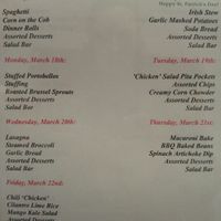 Sample menu for March 2019 at Angel Village Cafe in Kanab
