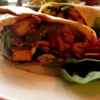 BBQ Wrap. Amazing. Can be made vegan upon request. at Le Cagibi in Montreal