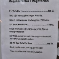 Three vegan items on the menu at My Vietnam in Koebenhavn