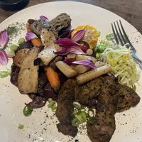 Seitan in red wine sauce.  at Water en Vuur in Diksmuide