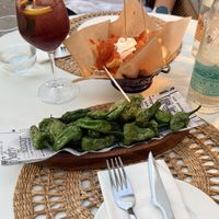 Pimientos and Patatas Bravas  at ZARZALES Restaurant in Mallorca