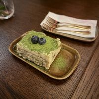 Matcha tiramisu  at Vegan Sushi Bar in Utrecht