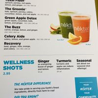 Fresh juices  at Nekter Juice Bar in Irvine