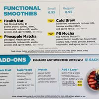 Menu  at Nekter Juice Bar in Irvine