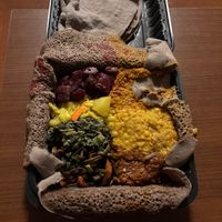 Vegetarian Combination plate  at Ahadu Ethiopian Restaurant in Seattle